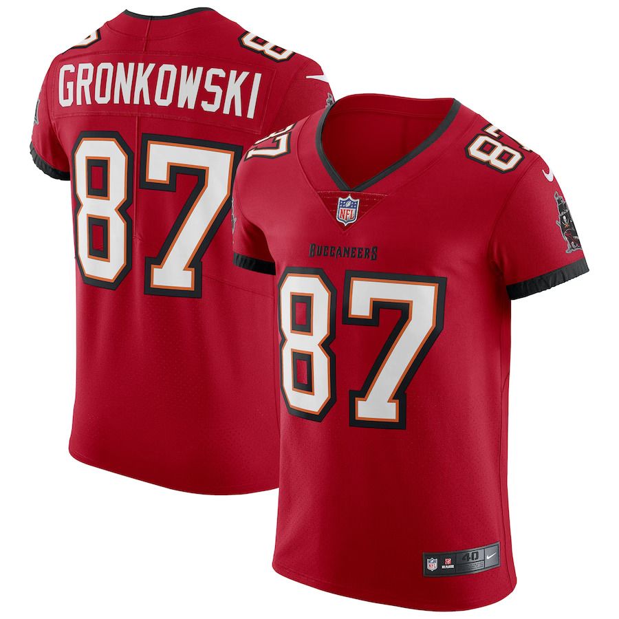 Men Tampa Bay Buccaneers #87 Rob Gronkowski Nike Red Vapor Elite NFL Jersey->tampa bay buccaneers->NFL Jersey